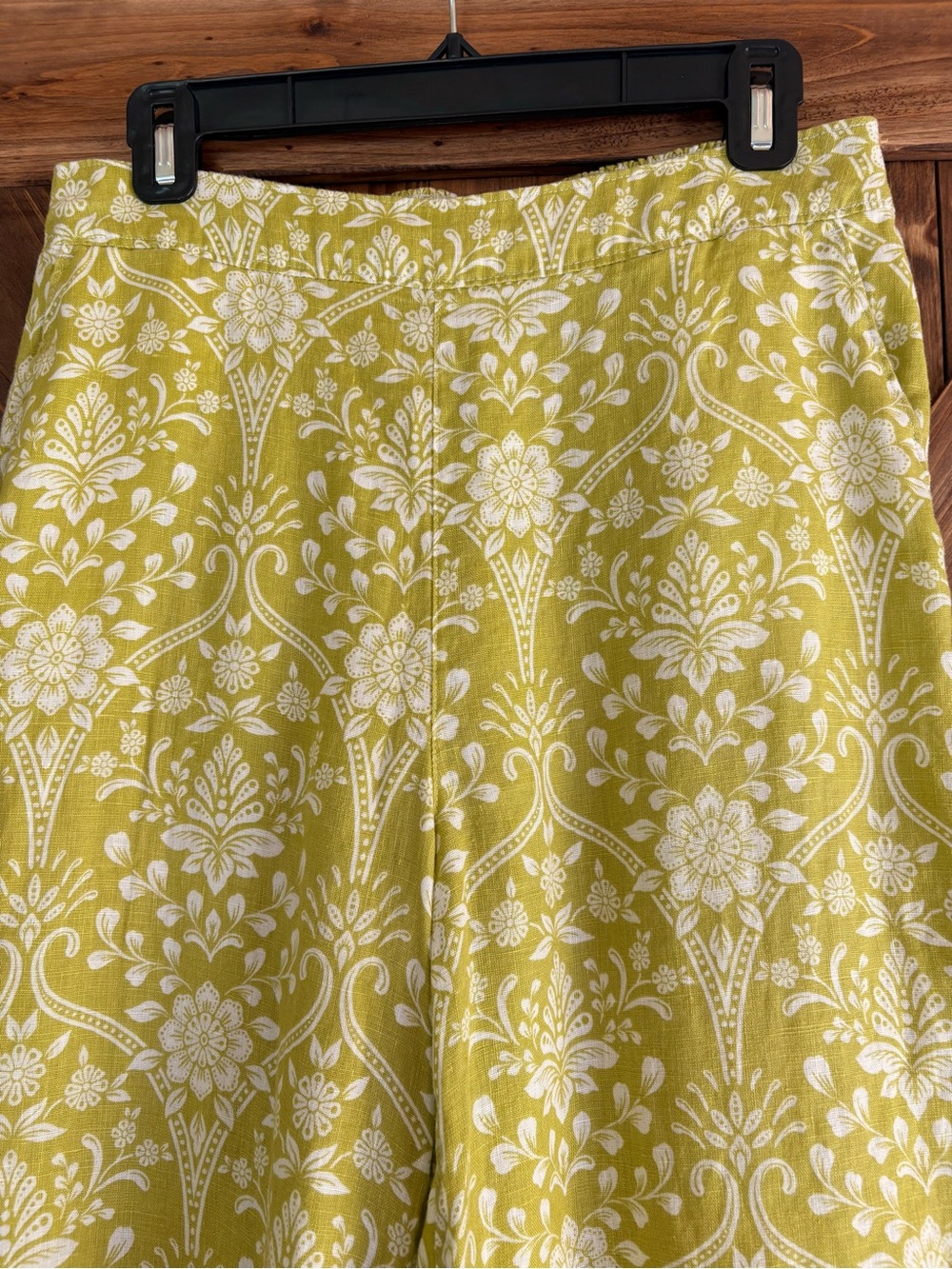 Joie 100% Linen Flat Front Wide Leg Floral Boho Cropped Pants. Size medium - Picture 2 of 12